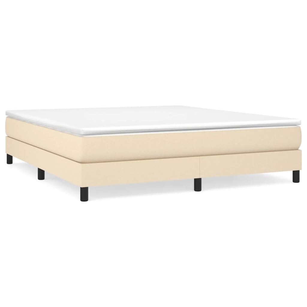 Κρεβάτι Boxspring με Στρώμα Κρεμ 180x200 εκ. Υφασμάτινο