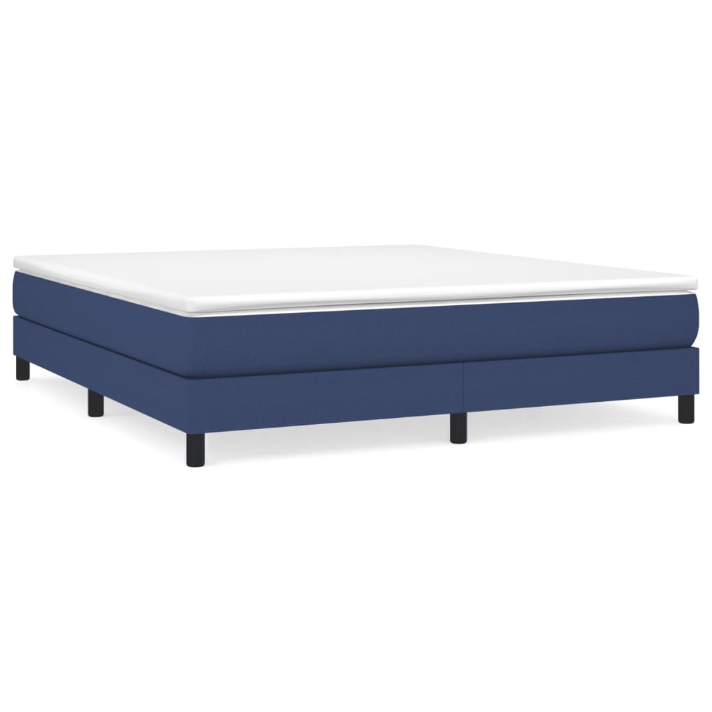 Κρεβάτι Boxspring με Στρώμα Μπλε 180x200 εκ. Υφασμάτινο