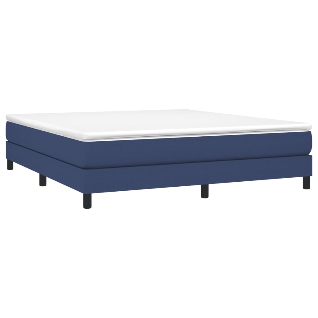 Κρεβάτι Boxspring με Στρώμα Μπλε 180x200 εκ. Υφασμάτινο