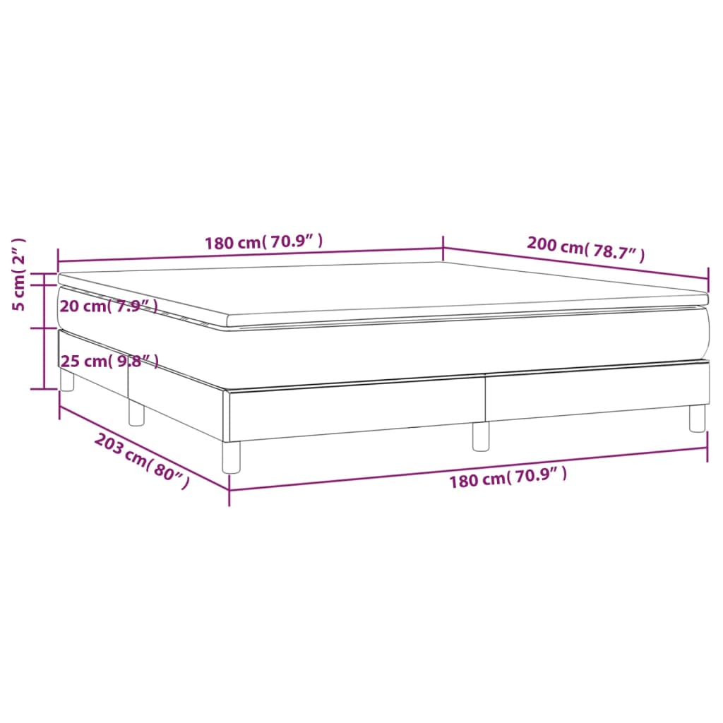 Κρεβάτι Boxspring με Στρώμα Πράσινο 180x200 εκ.Υφασμάτινο