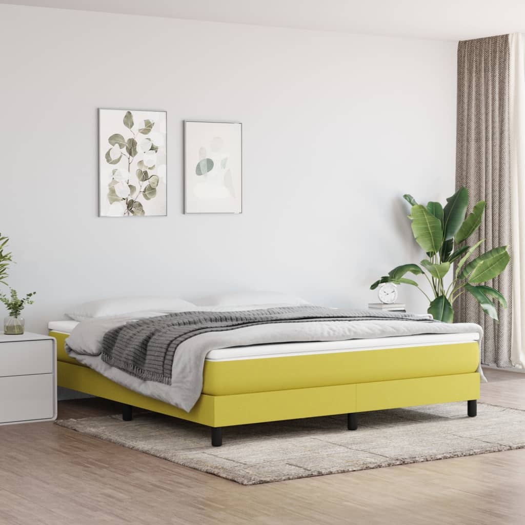 Κρεβάτι Boxspring με Στρώμα Πράσινο 180x200 εκ.Υφασμάτινο