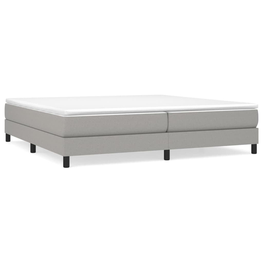 Κρεβάτι Boxspring με Στρώμα Ανοιχτό Γκρι 200x200 εκ. Υφασμάτινο - Pakobazaar