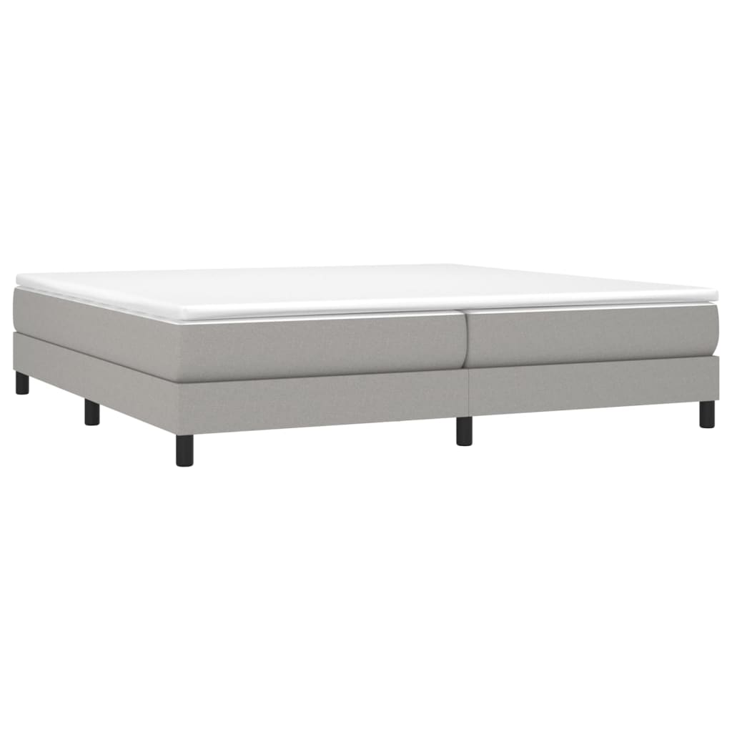 Κρεβάτι Boxspring με Στρώμα Ανοιχτό Γκρι 200x200 εκ. Υφασμάτινο - Pakobazaar