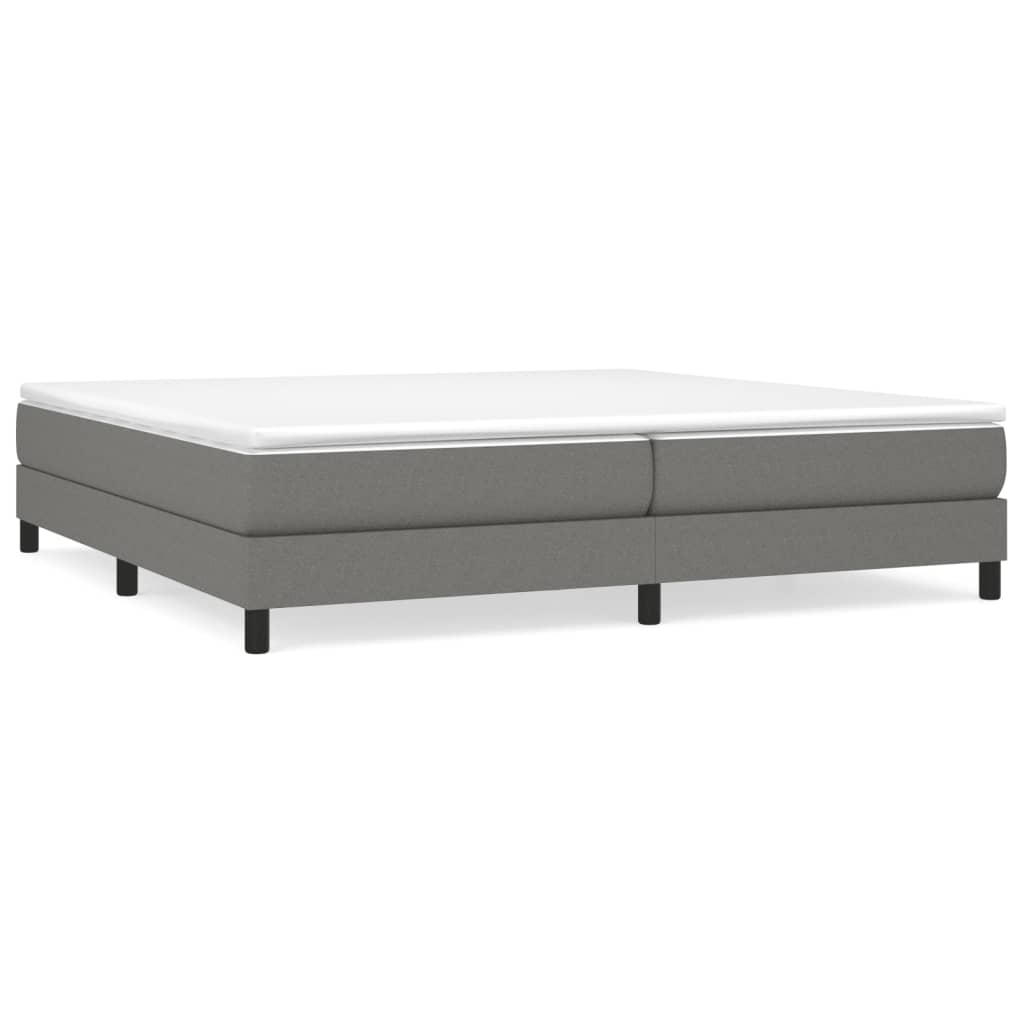 Κρεβάτι Boxspring με Στρώμα Σκούρο Γκρι 200x200 εκ. Υφασμάτινο - Pakobazaar