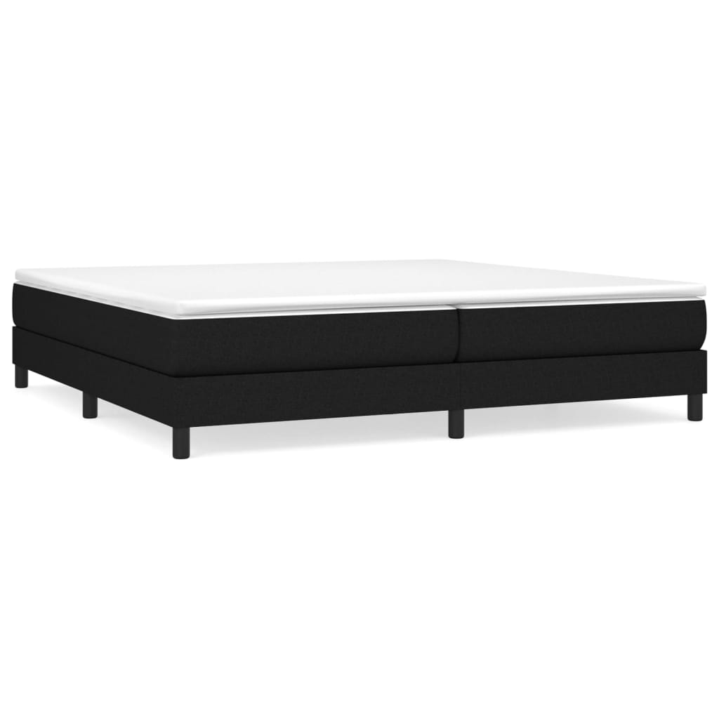 Κρεβάτι Boxspring με Στρώμα Μαύρο 200x200 εκ. Υφασμάτινο