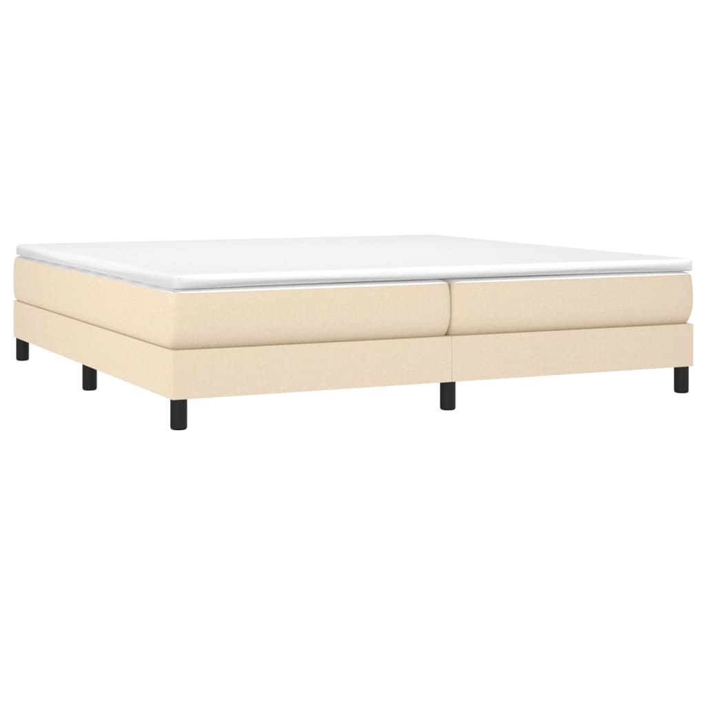 Κρεβάτι Boxspring με Στρώμα Κρεμ 200x200 εκ. Υφασμάτινο