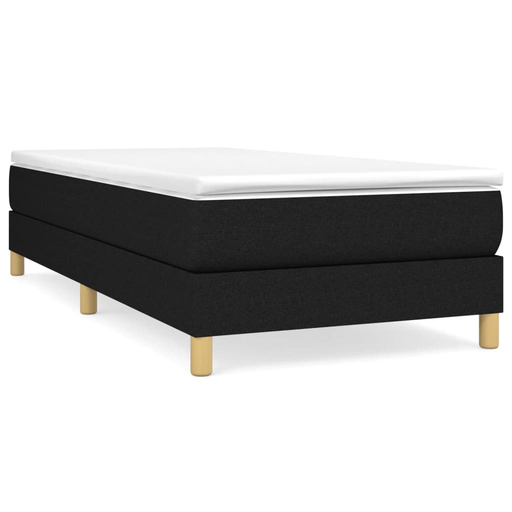 Κρεβάτι Boxspring με Στρώμα Μαύρο 80 x 200 εκ. Υφασμάτινο