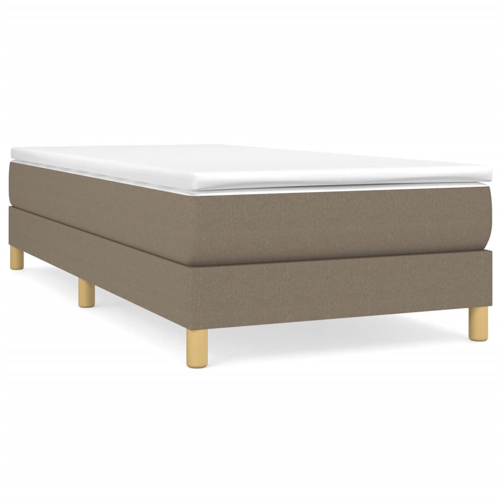 Κρεβάτι Boxspring με Στρώμα Taupe 90x190 εκ.Υφασμάτινο