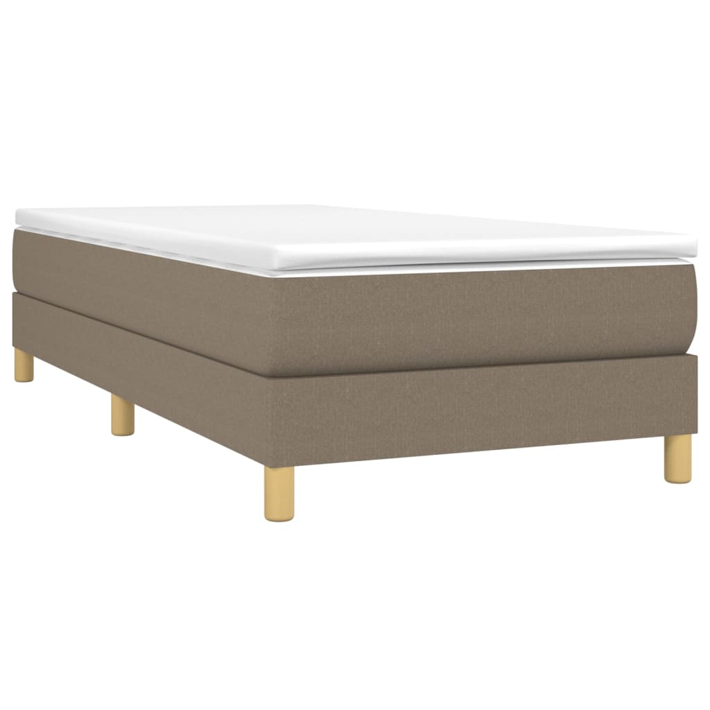 Κρεβάτι Boxspring με Στρώμα Taupe 90x190 εκ.Υφασμάτινο