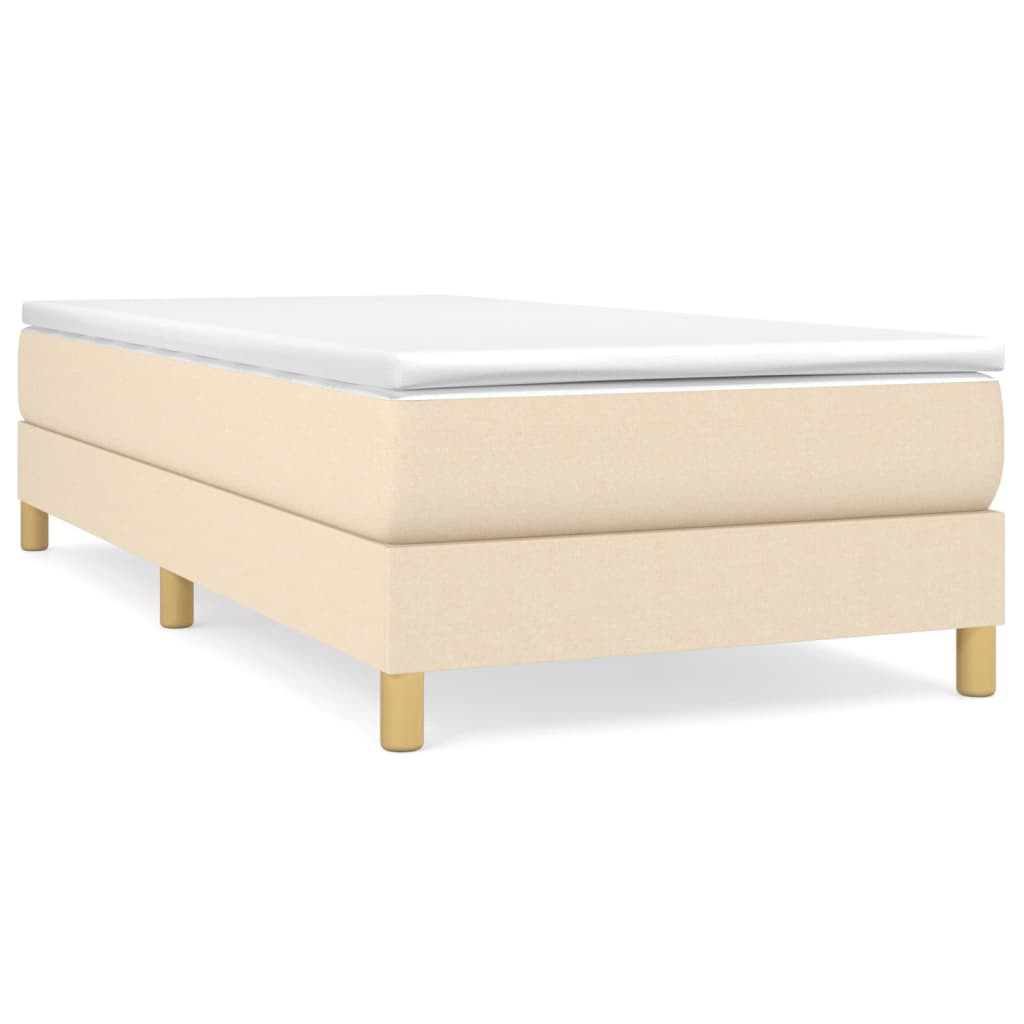 Κρεβάτι Boxspring με Στρώμα Κρεμ 90x190 εκ.Υφασμάτινο
