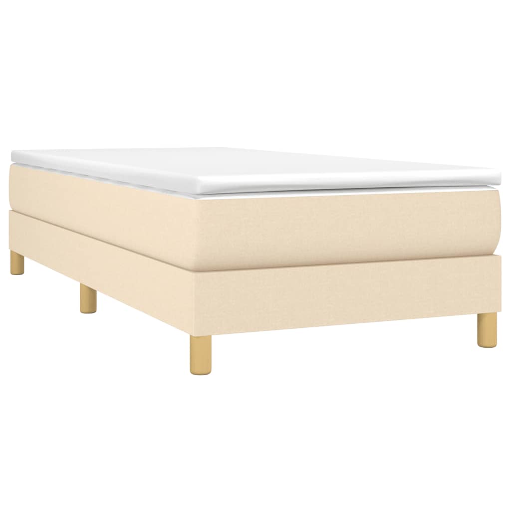 Κρεβάτι Boxspring με Στρώμα Κρεμ 90x190 εκ.Υφασμάτινο