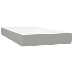 Κρεβάτι Boxspring με Στρώμα Ανοιχτό Γκρι 100x200 εκ. Υφασμάτινο - Pakobazaar