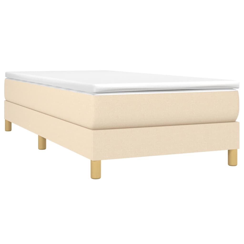 Κρεβάτι Boxspring με Στρώμα Κρεμ 100 x 200 εκ. Υφασμάτινο