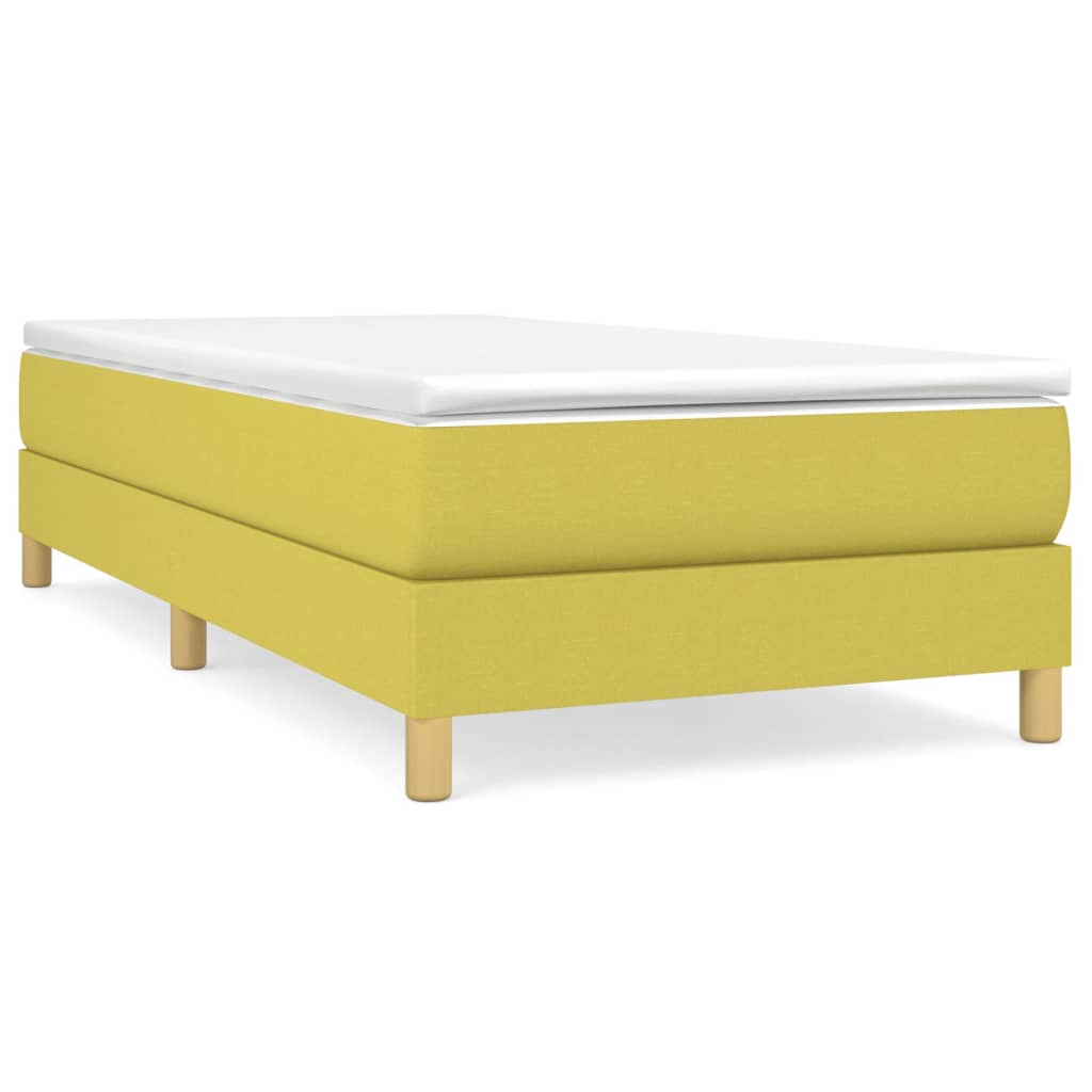 Κρεβάτι Boxspring με Στρώμα Πράσινο 100 x 200 εκ. Υφασμάτινο