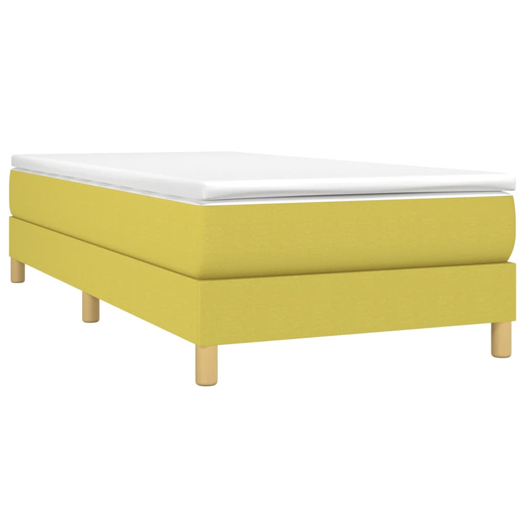 Κρεβάτι Boxspring με Στρώμα Πράσινο 100 x 200 εκ. Υφασμάτινο