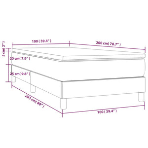 Κρεβάτι Boxspring με Στρώμα Πράσινο 100 x 200 εκ. Υφασμάτινο