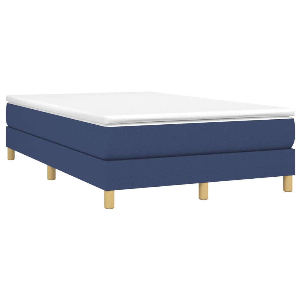 Κρεβάτι Boxspring με Στρώμα Μπλε 120x200 εκ. Υφασμάτινο