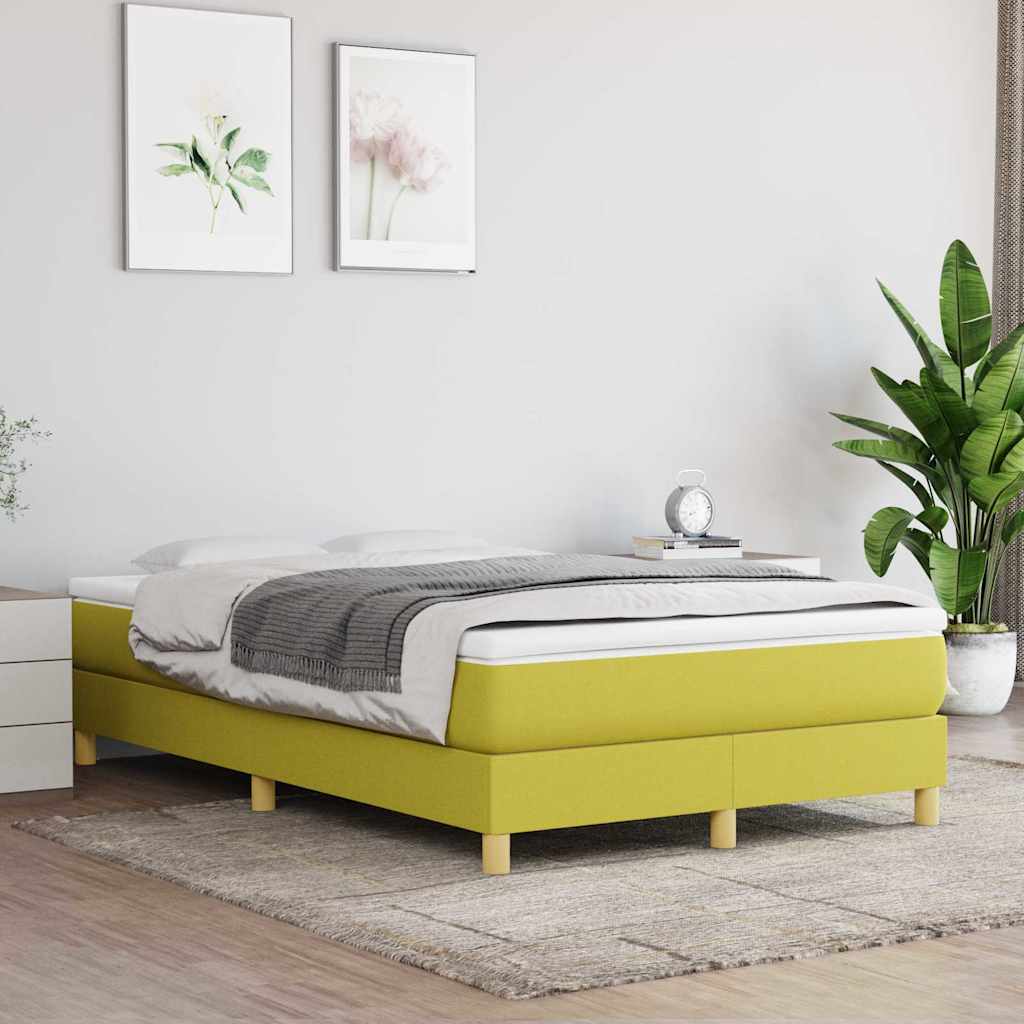 Κρεβάτι Boxspring με Στρώμα Πράσινο 120x200 εκ. Υφασμάτινο