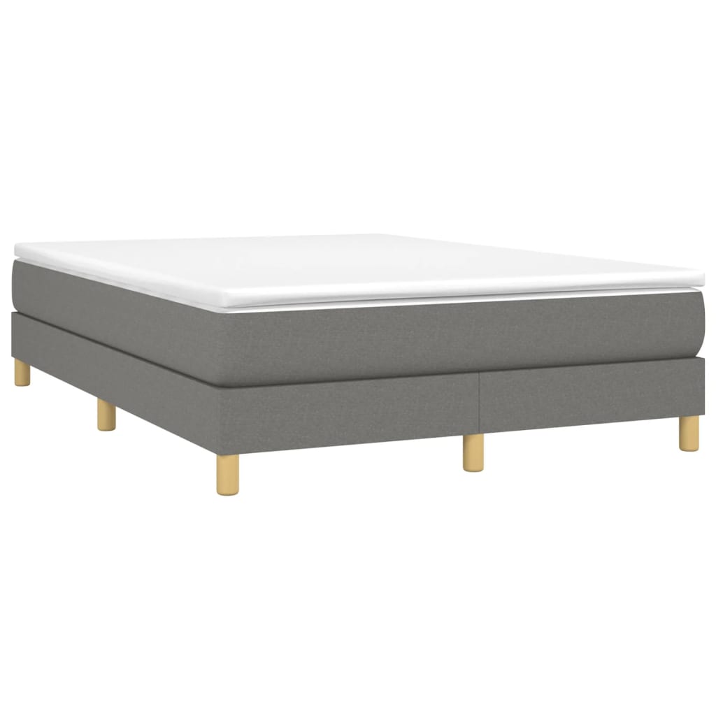 Κρεβάτι Boxspring με Στρώμα Σκούρο Γκρι 140x190 εκ. Υφασμάτινο