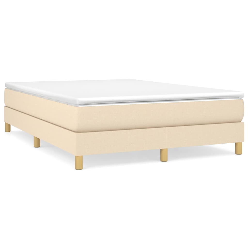 Κρεβάτι Boxspring με Στρώμα Κρεμ 140x190 εκ. Υφασμάτινο - Pakobazaar