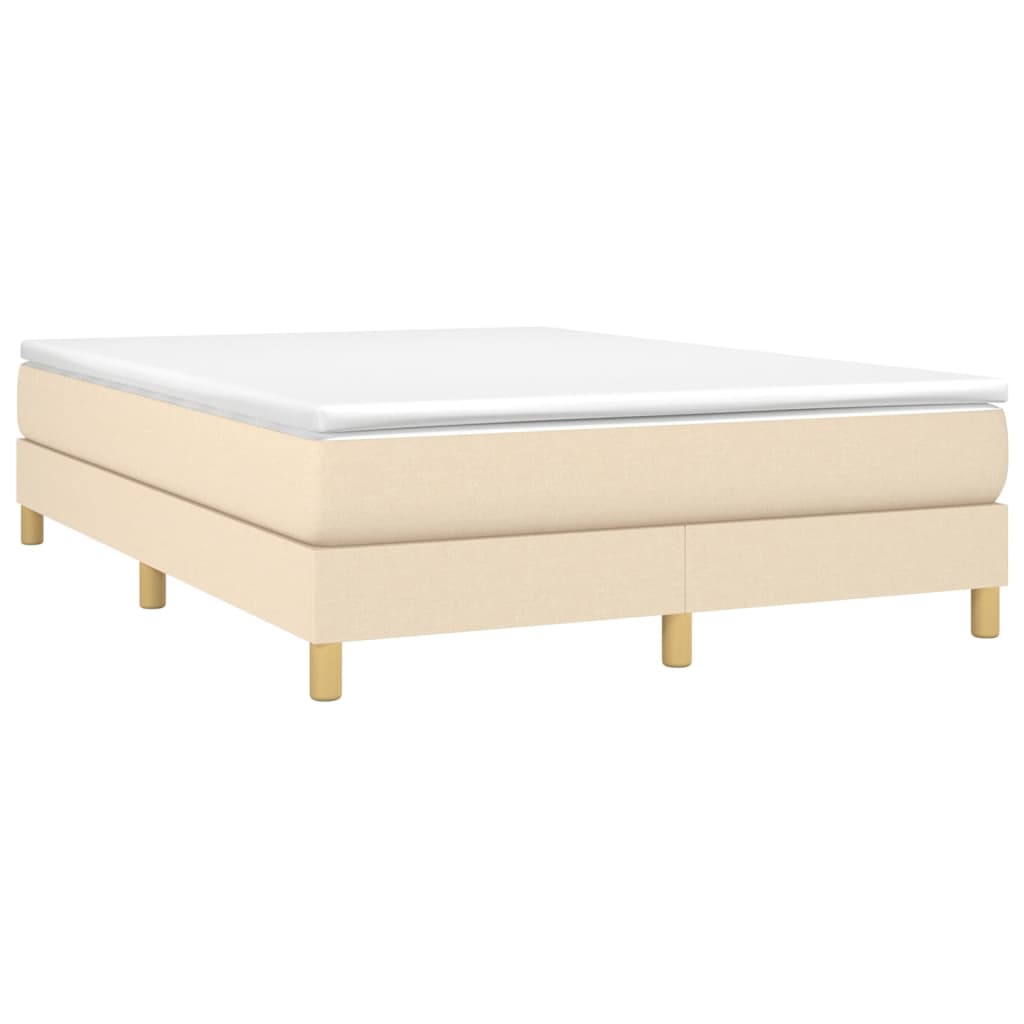 Κρεβάτι Boxspring με Στρώμα Κρεμ 140x190 εκ. Υφασμάτινο - Pakobazaar