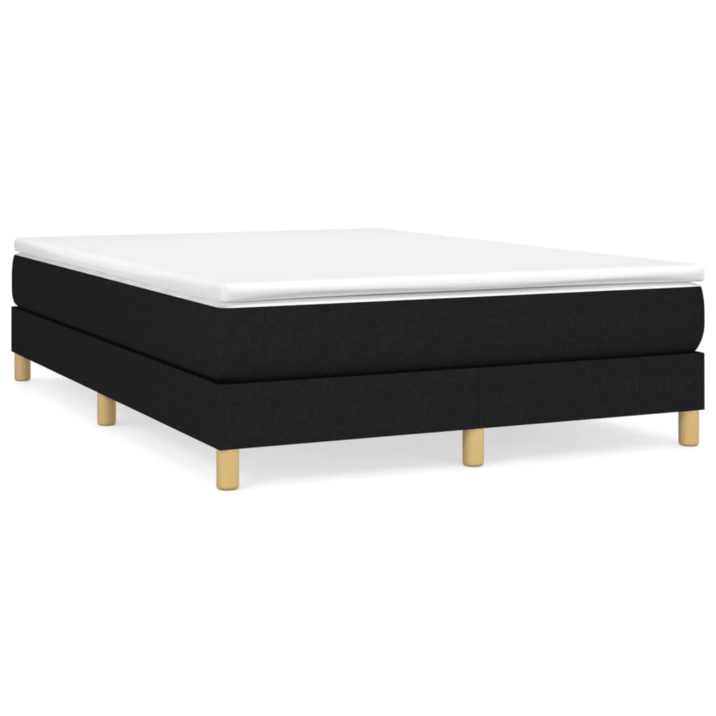 Κρεβάτι Boxspring με Στρώμα Μαύρο 140x200 εκ. Υφασμάτινο