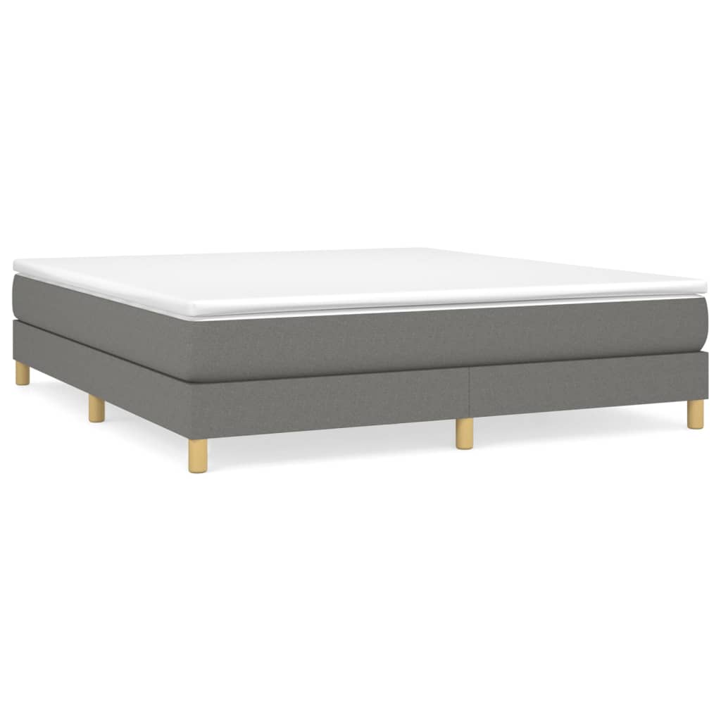 Κρεβάτι Boxspring με Στρώμα Σκούρο Γκρι 160x200 εκ Υφασμάτινο - Pakobazaar