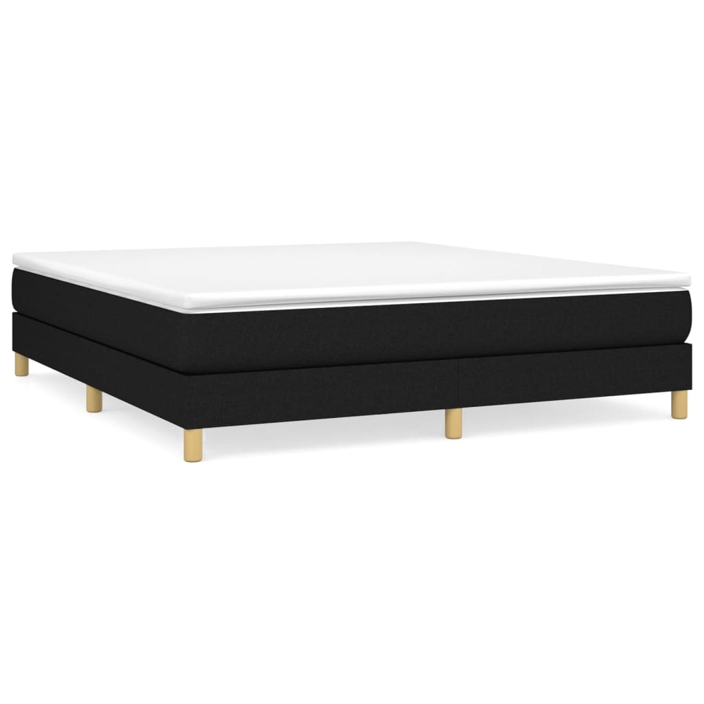 Κρεβάτι Boxspring με Στρώμα Μαύρο 160x200 εκ. Υφασμάτινο - Pakobazaar