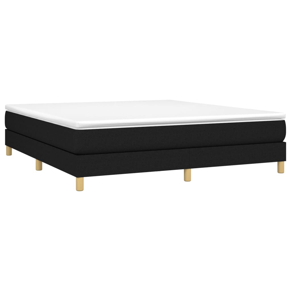 Κρεβάτι Boxspring με Στρώμα Μαύρο 180x200 εκ. Υφασμάτινο