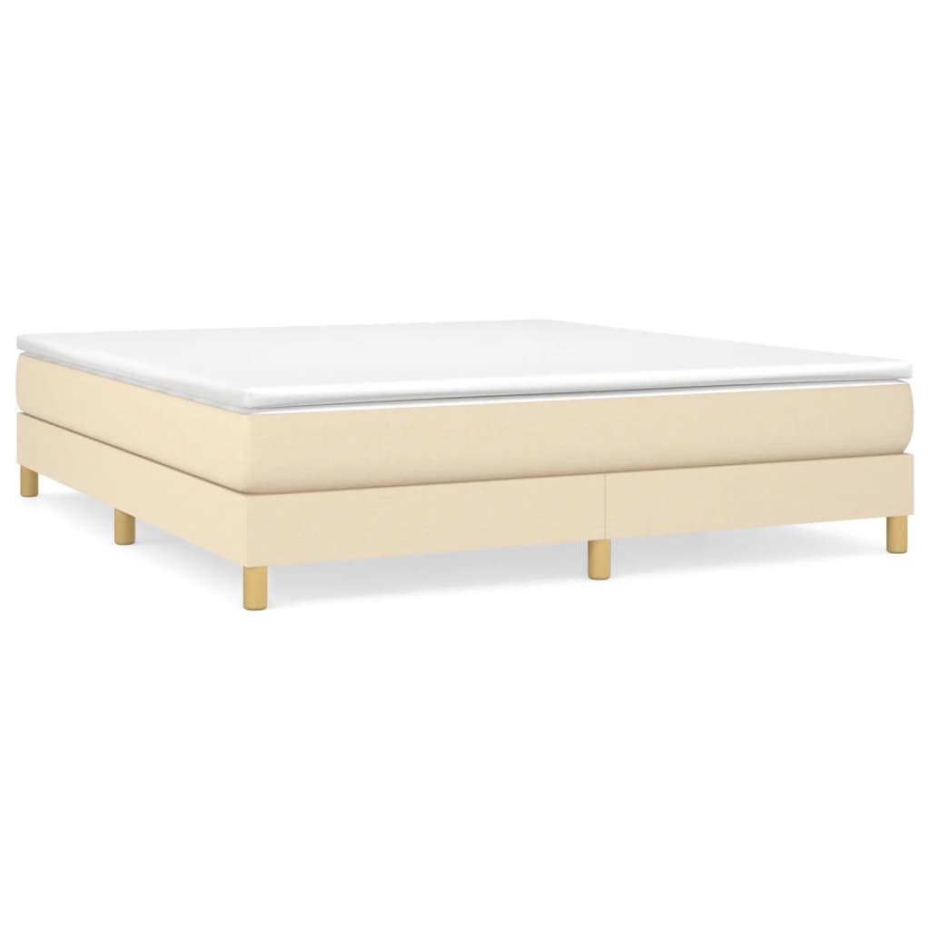 Κρεβάτι Boxspring με Στρώμα Κρεμ 180x200 εκ. Υφασμάτινο
