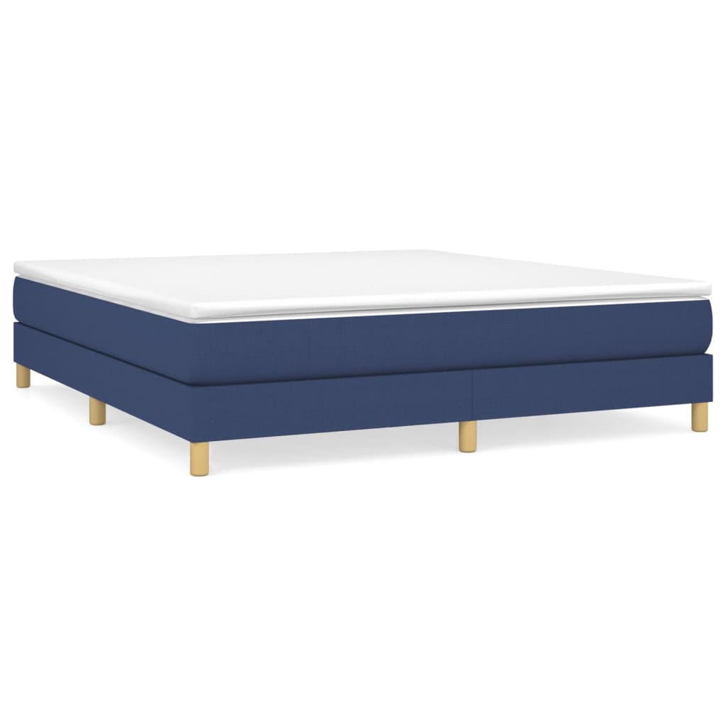 Κρεβάτι Boxspring με Στρώμα Μπλε 180x200 εκ. Υφασμάτινο