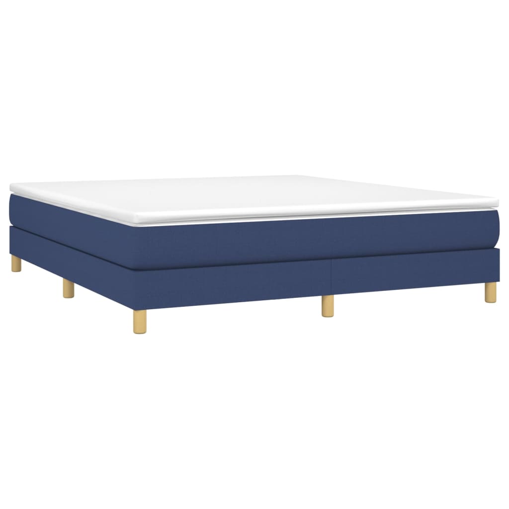 Κρεβάτι Boxspring με Στρώμα Μπλε 180x200 εκ. Υφασμάτινο