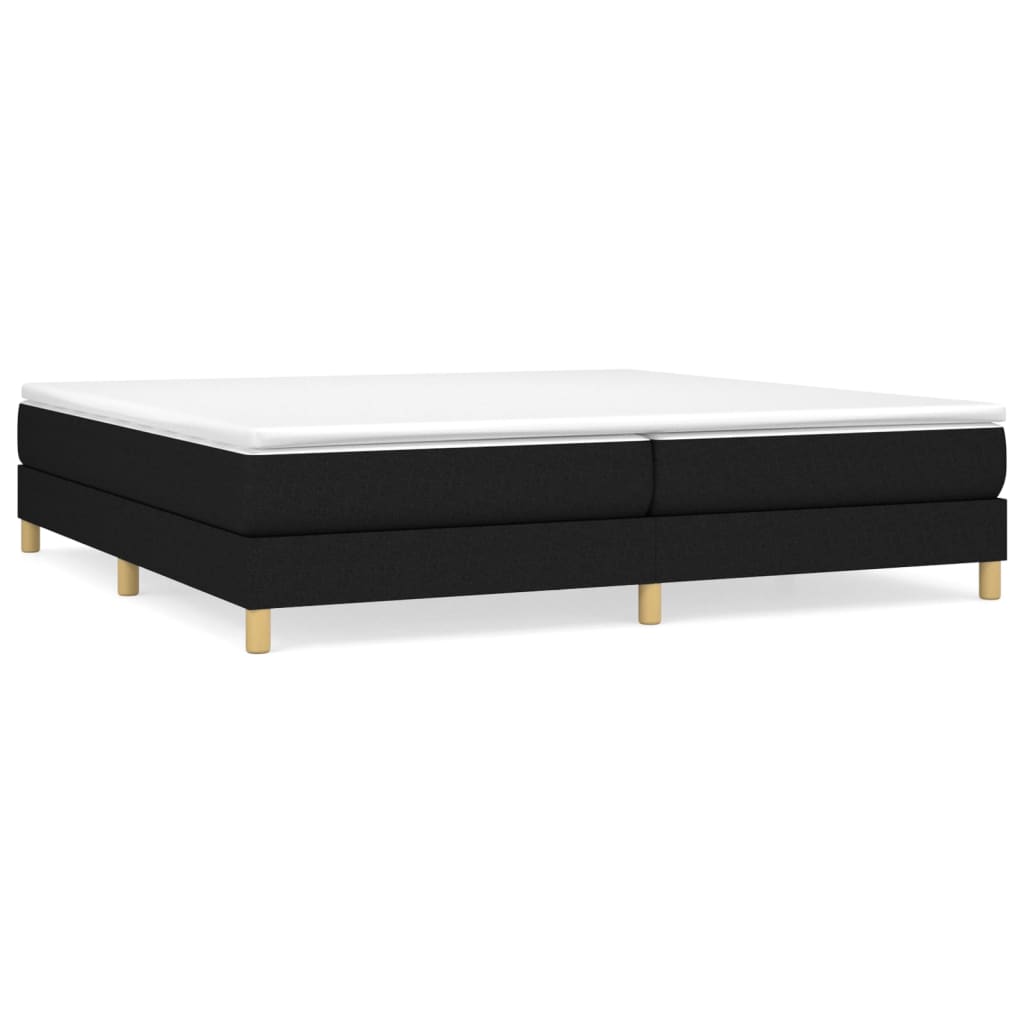 Κρεβάτι Boxspring με Στρώμα Μαύρο 200x200 εκ. Υφασμάτινο