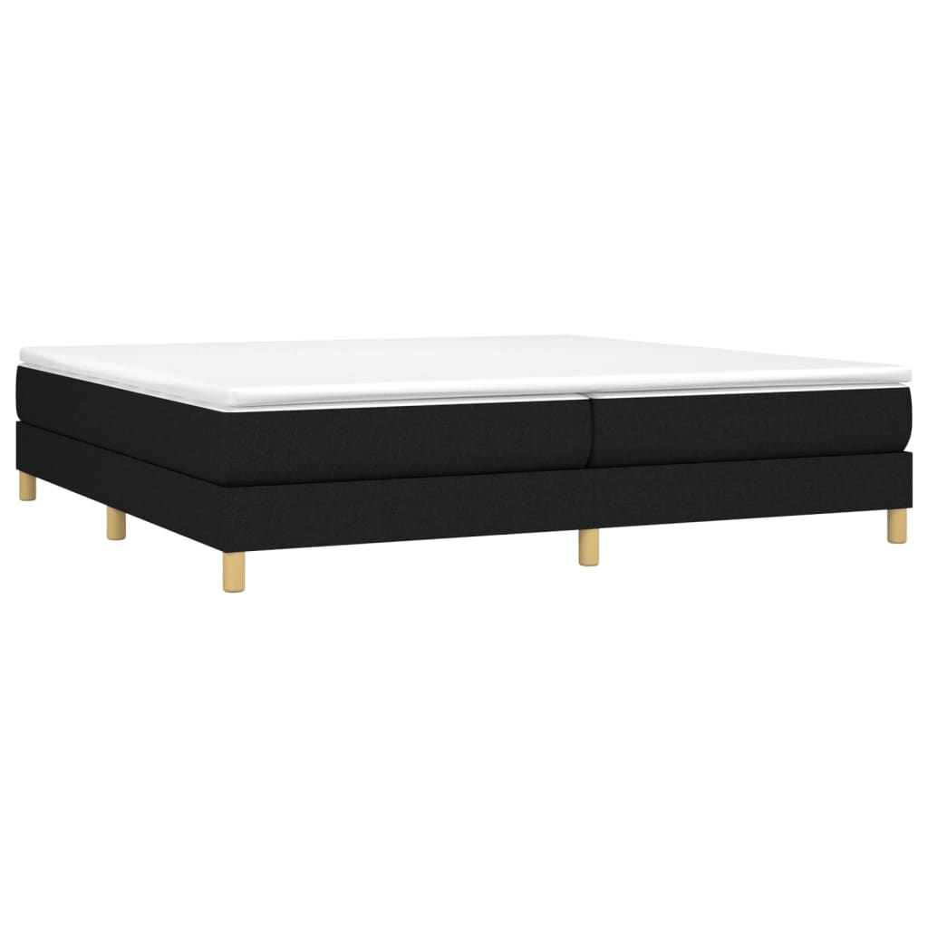 Κρεβάτι Boxspring με Στρώμα Μαύρο 200x200 εκ. Υφασμάτινο