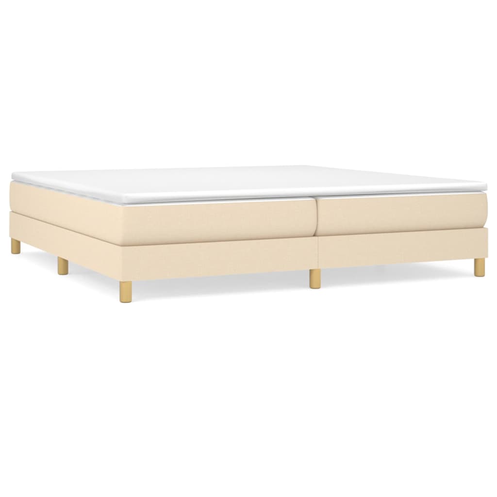 Κρεβάτι Boxspring με Στρώμα Κρεμ 200x200 εκ. Υφασμάτινο