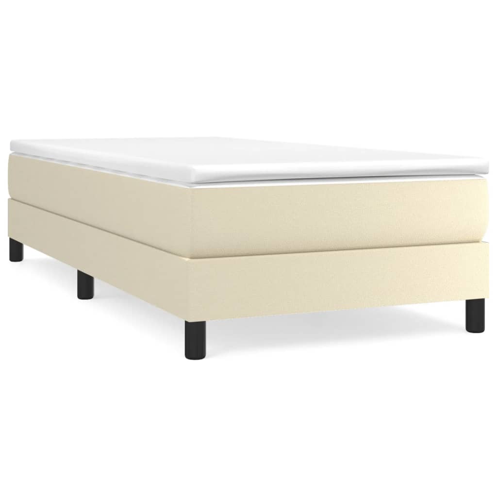 Κρεβάτι Boxspring με Στρώμα Κρεμ 80 x 200 εκ. Συνθετικό Δέρμα - Pakobazaar