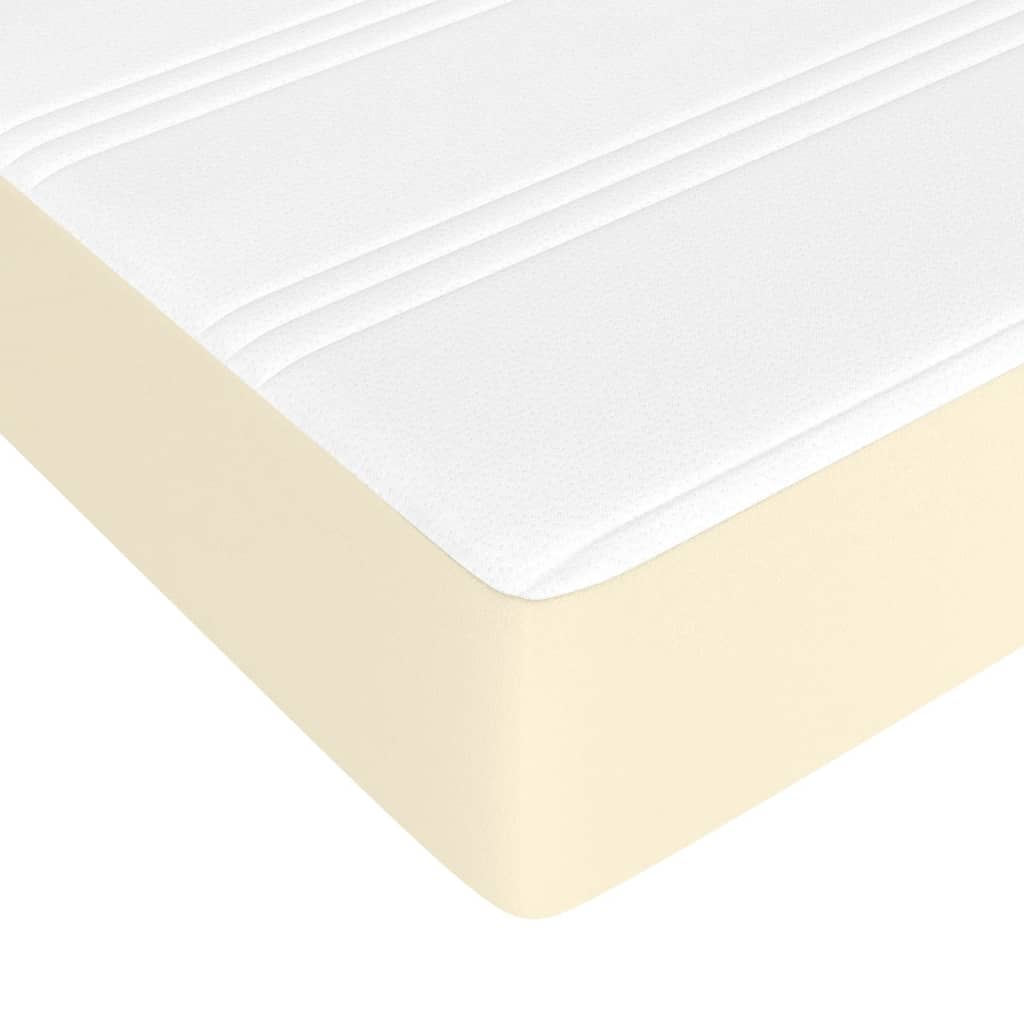 Κρεβάτι Boxspring με Στρώμα Κρεμ 80 x 200 εκ. Συνθετικό Δέρμα - Pakobazaar