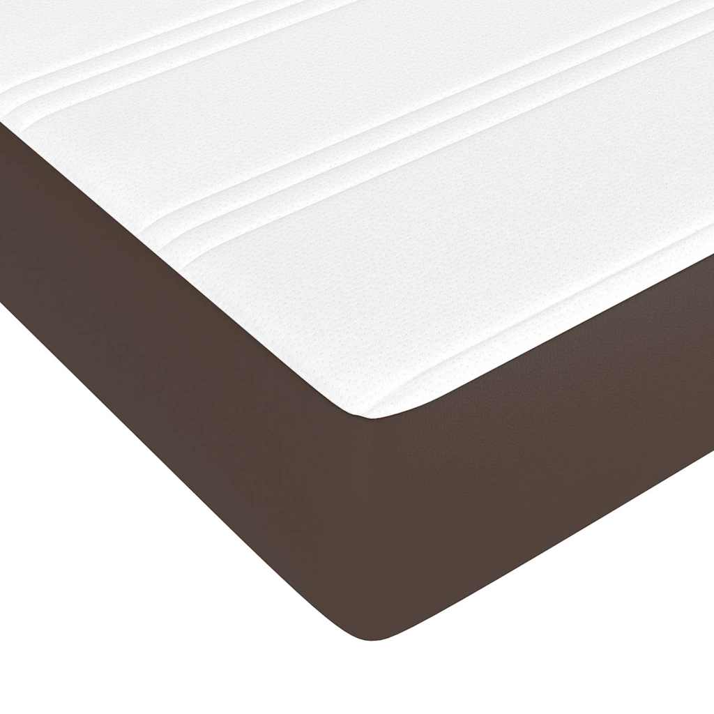 Κρεβάτι Boxspring με Στρώμα Καφέ 80 x 200 εκ. Συνθετικό Δέρμα