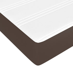 Κρεβάτι Boxspring με Στρώμα Καφέ 90x190 εκ. από Συνθετικό Δέρμα