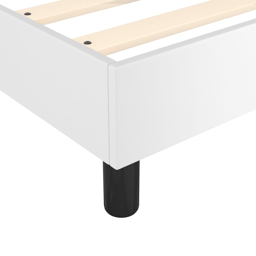 Κρεβάτι Boxspring με Στρώμα Λευκό 120x200εκ.από Συνθετικό Δέρμα - Pakobazaar