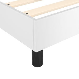 Κρεβάτι Boxspring με Στρώμα Λευκό 120x200εκ.από Συνθετικό Δέρμα - Pakobazaar