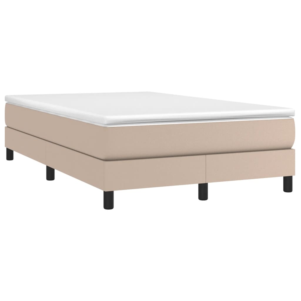 Κρεβάτι Boxspring με Στρώμα Καπουτσίνο 120x200εκ.από Συνθ.Δέρμα