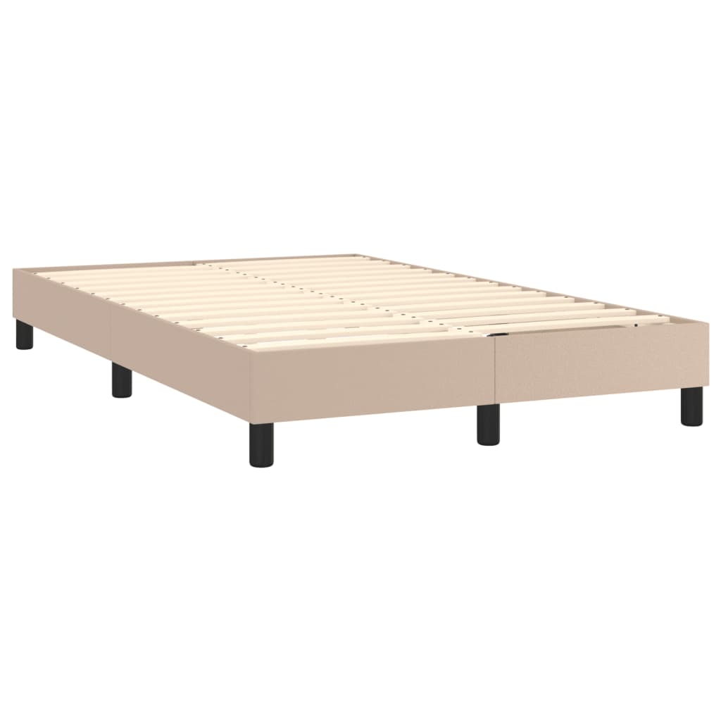 Κρεβάτι Boxspring με Στρώμα Καπουτσίνο 120x200εκ.από Συνθ.Δέρμα