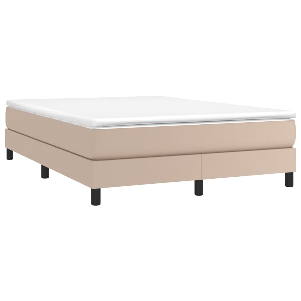Κρεβάτι Boxspring με Στρώμα Καπουτσίνο 140x190εκ.από Συνθ.Δέρμα
