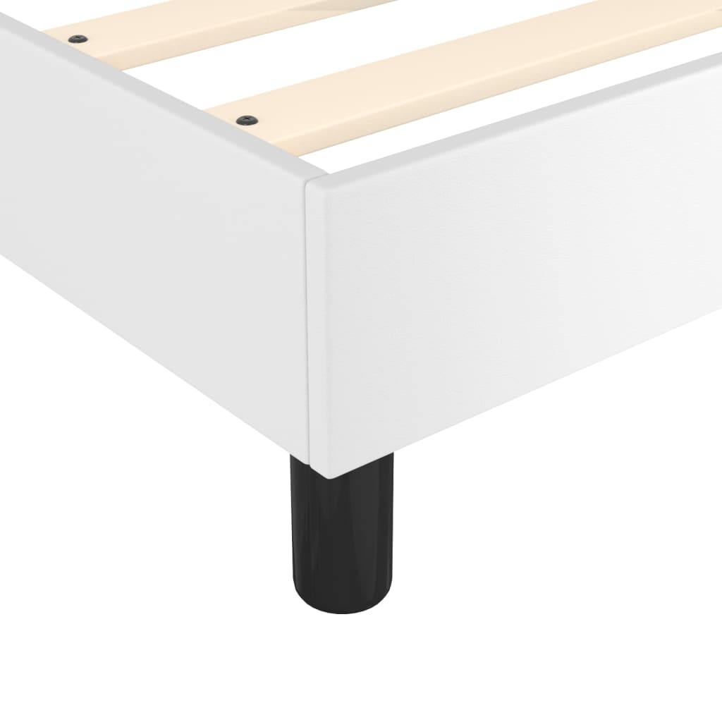 Κρεβάτι Boxspring με Στρώμα Λευκό 140x200εκ.από Συνθετικό Δέρμα