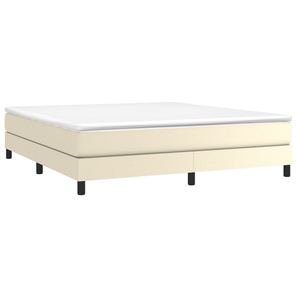 Κρεβάτι Boxspring με Στρώμα Κρεμ 160x200εκ. από Συνθετικό Δέρμα - Pakobazaar