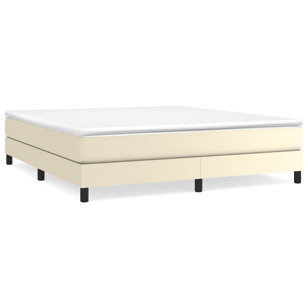 Κρεβάτι Boxspring με Στρώμα Κρεμ 180x200 εκ. Συνθετικό Δέρμα - Pakobazaar