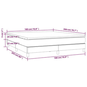 Κρεβάτι Boxspring με Στρώμα Καφέ 180x200 εκ. Συνθετικό Δέρμα