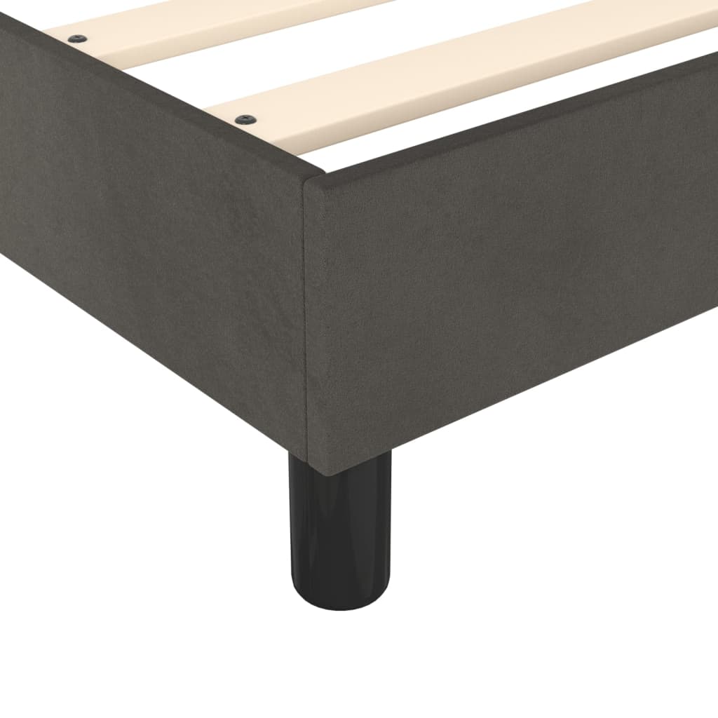 Κρεβάτι Boxspring με Στρώμα Σκούρο Γκρι 80x200 εκ. Βελούδινο