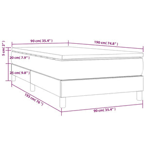 Κρεβάτι Boxspring με Στρώμα Σκούρο Πράσινο 90x190 εκ. Βελούδινο